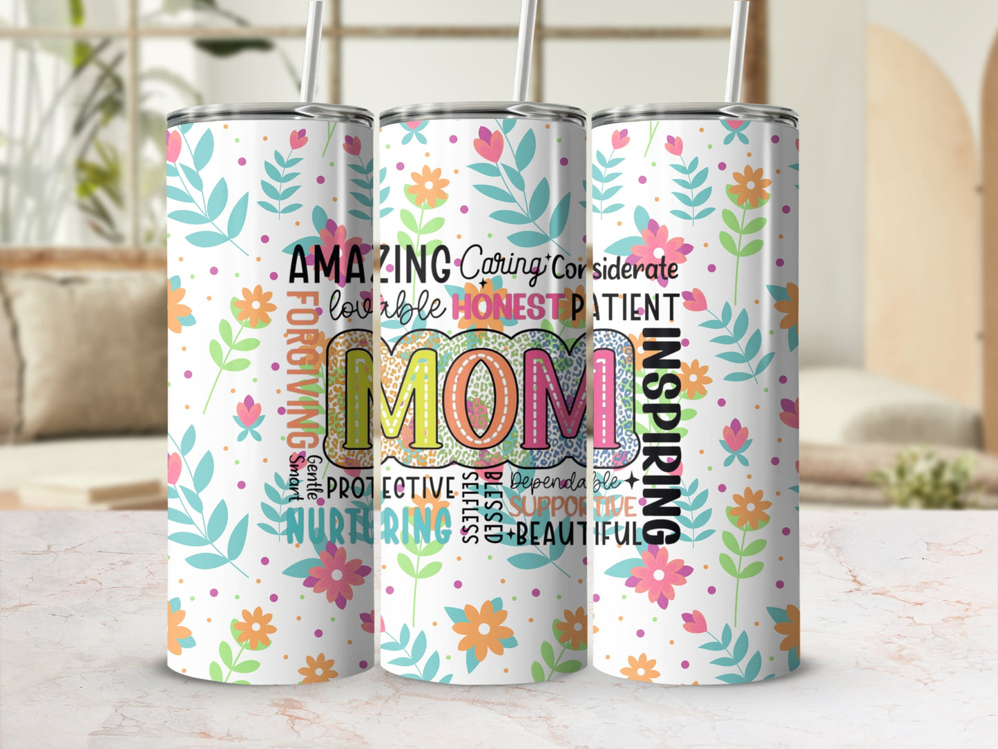 Amazing Mom Inspiring Floral Design Tumbler