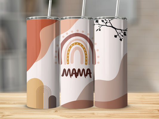 Aesthetic Mama Rainbow Art Pattern Tumblers