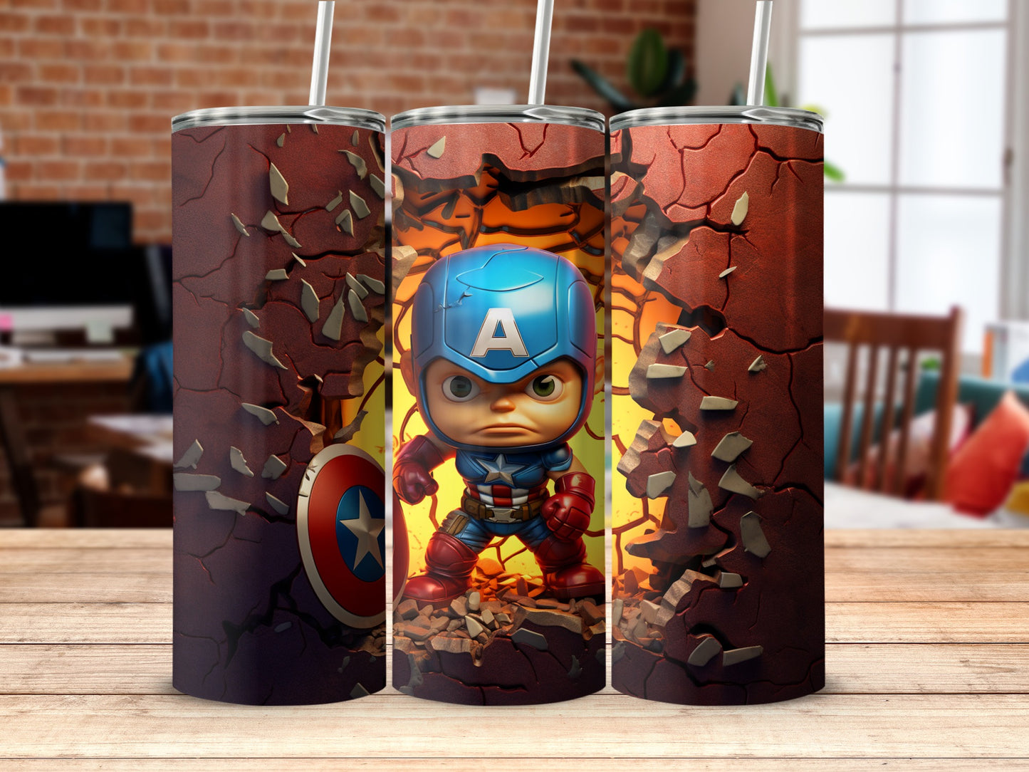 Captain America's Chibi Design Tumbler Cup Product