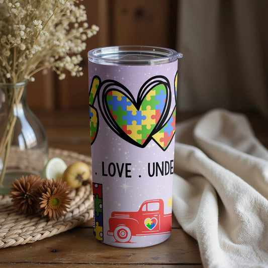 Autism Awareness Heart Puzzle Tumbler