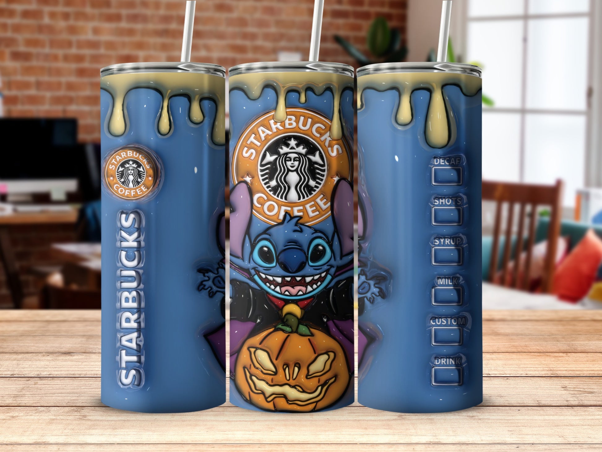 Halloween Stitch Starbucks Tumbler Cup