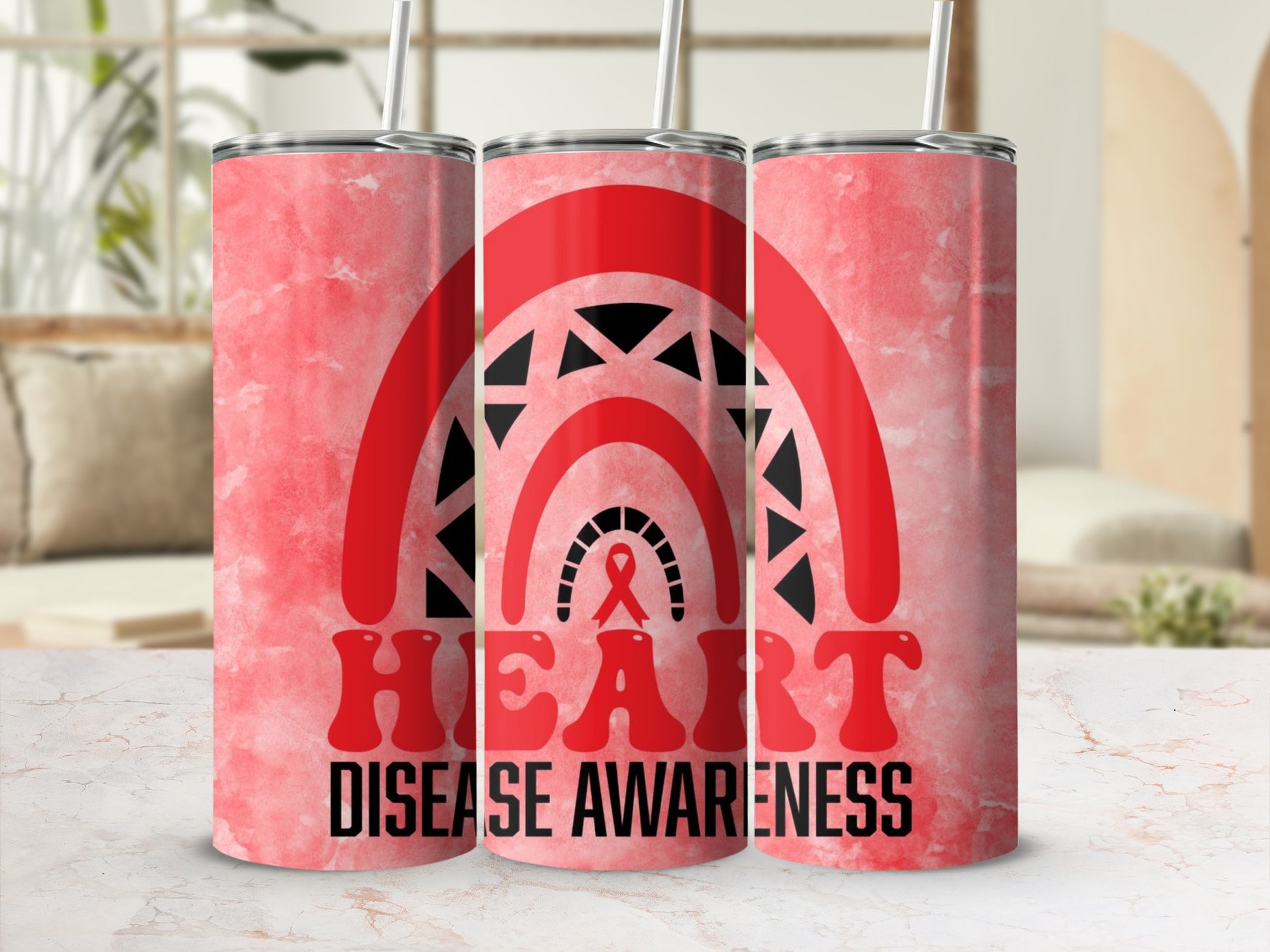 Heart Disease Awareness Tumbler Flask Keeps Drinks Cool
