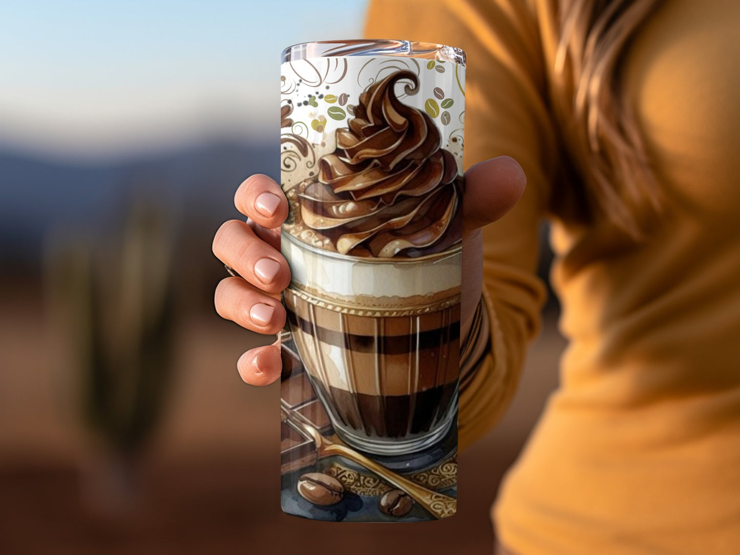 Coffee Latte Art Thermos With Chocolate Design Cup