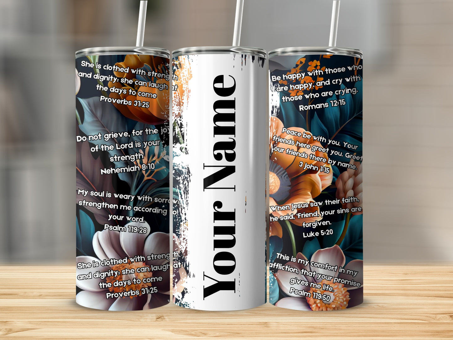Personalized Inspirational Bible Verse Tumbler