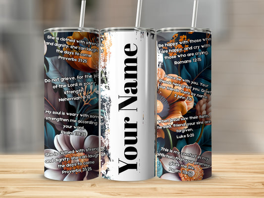 Personalized Inspirational Bible Verse Tumbler