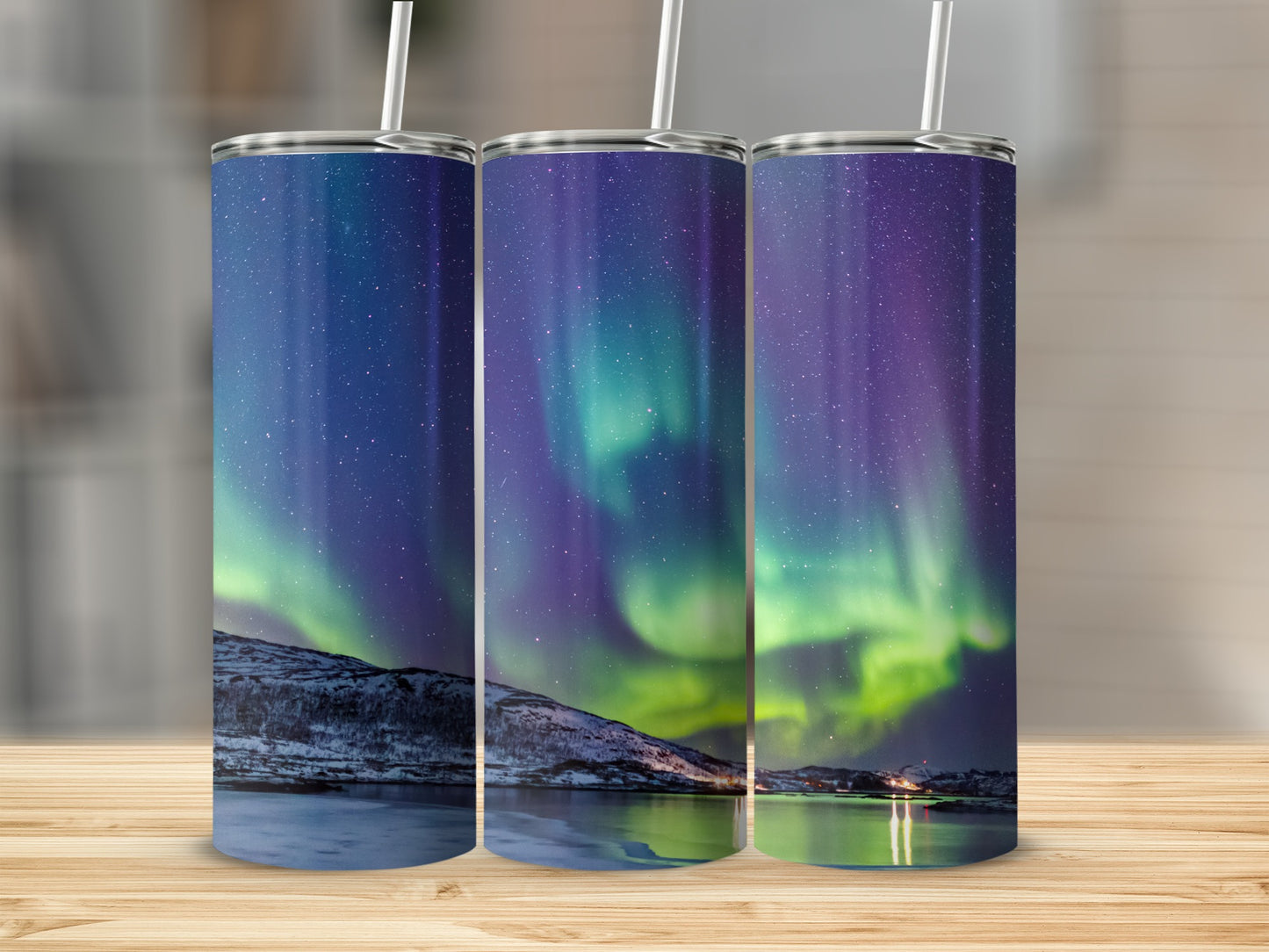 Aurora Borealis Design Travel Tumbler product