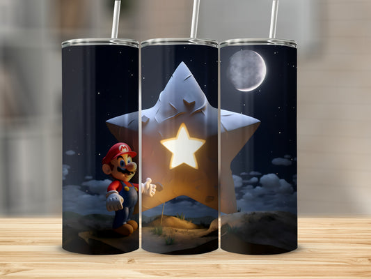 Super Mario Night Scene Stainless Steel Tumblers