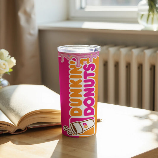 Dunkin Donuts Iconic Pink and Orange Tumbler Cup