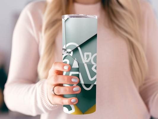 Athletics Logo On Geometric Pattern Background Tumblers