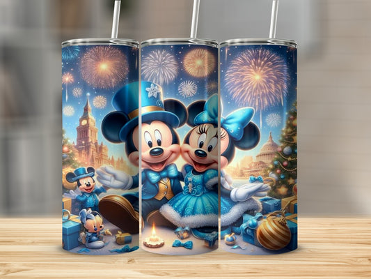 Festive Cartoon Characters Fireworks Design Tumbler