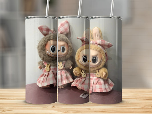 Cute Bunny-themed Tumbler with Adorable Doll Design