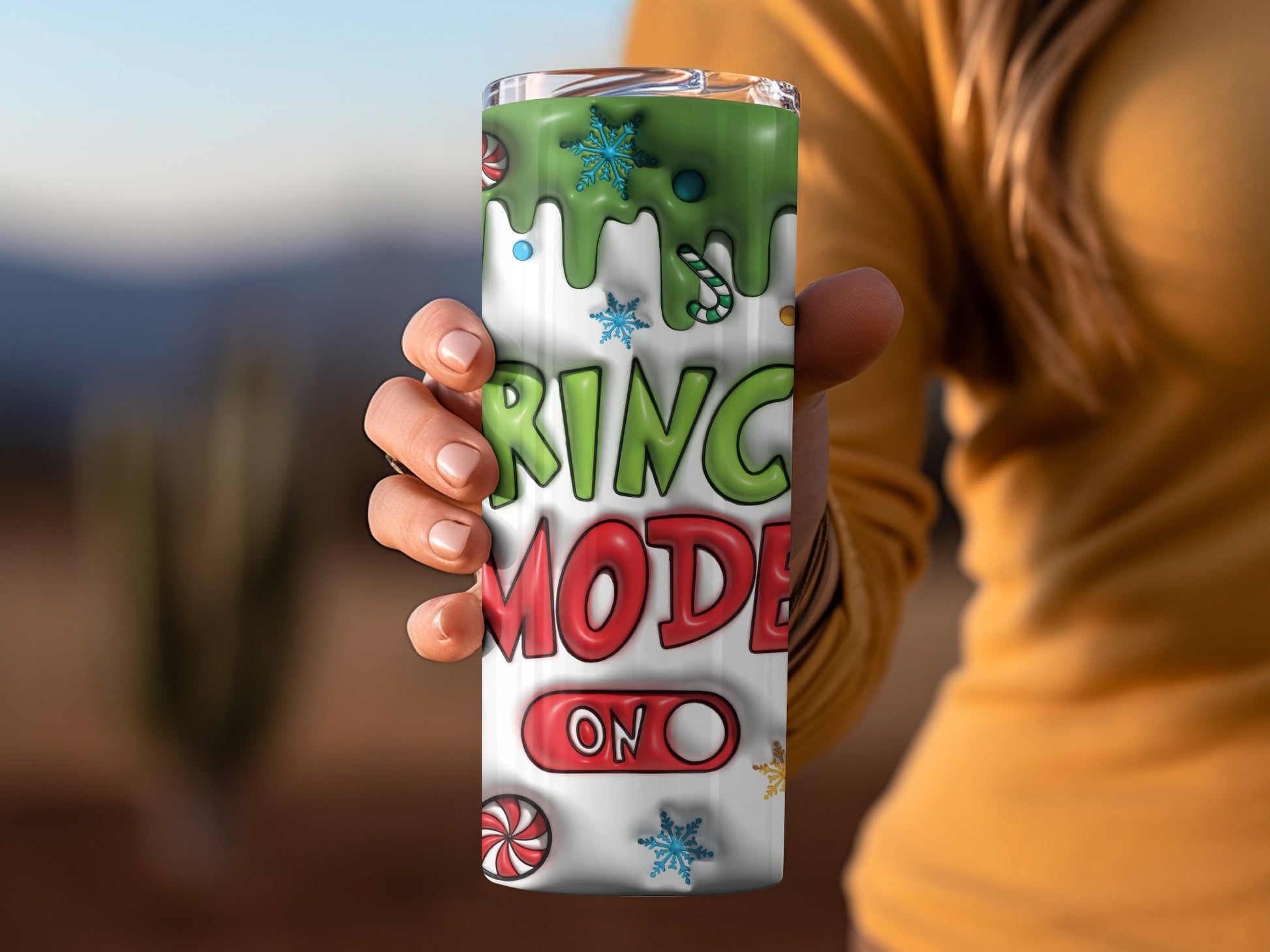 Festive Grinch Mode On Christmas Design Tumbler