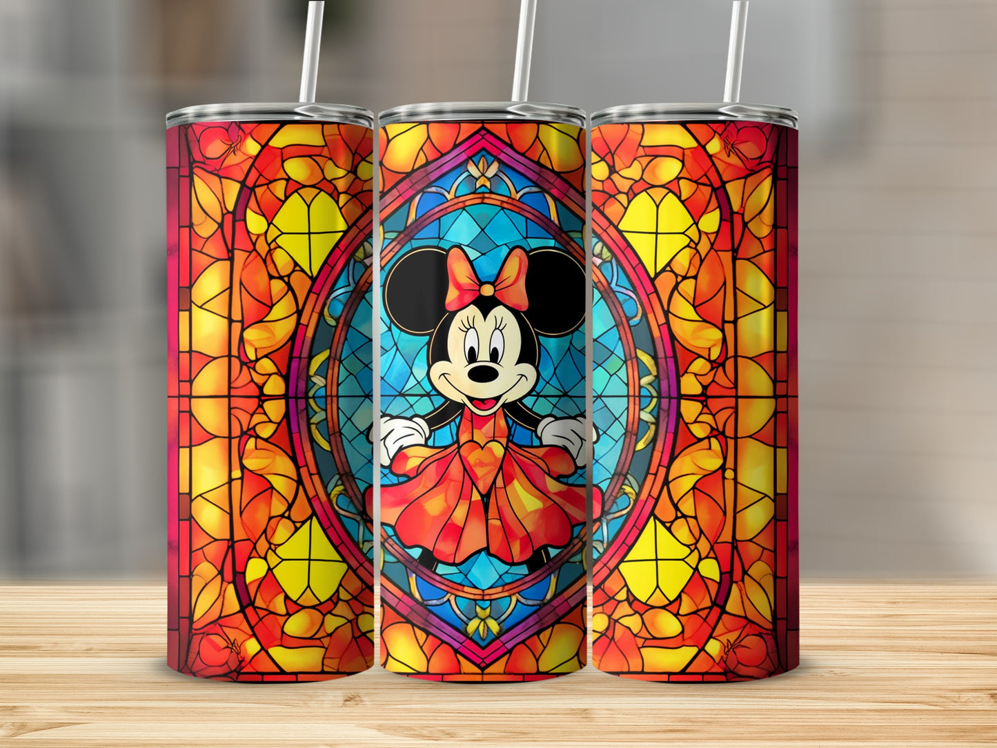 Stained Glass Art Minnie Mouse Tumbler 20 oz Tumbler
