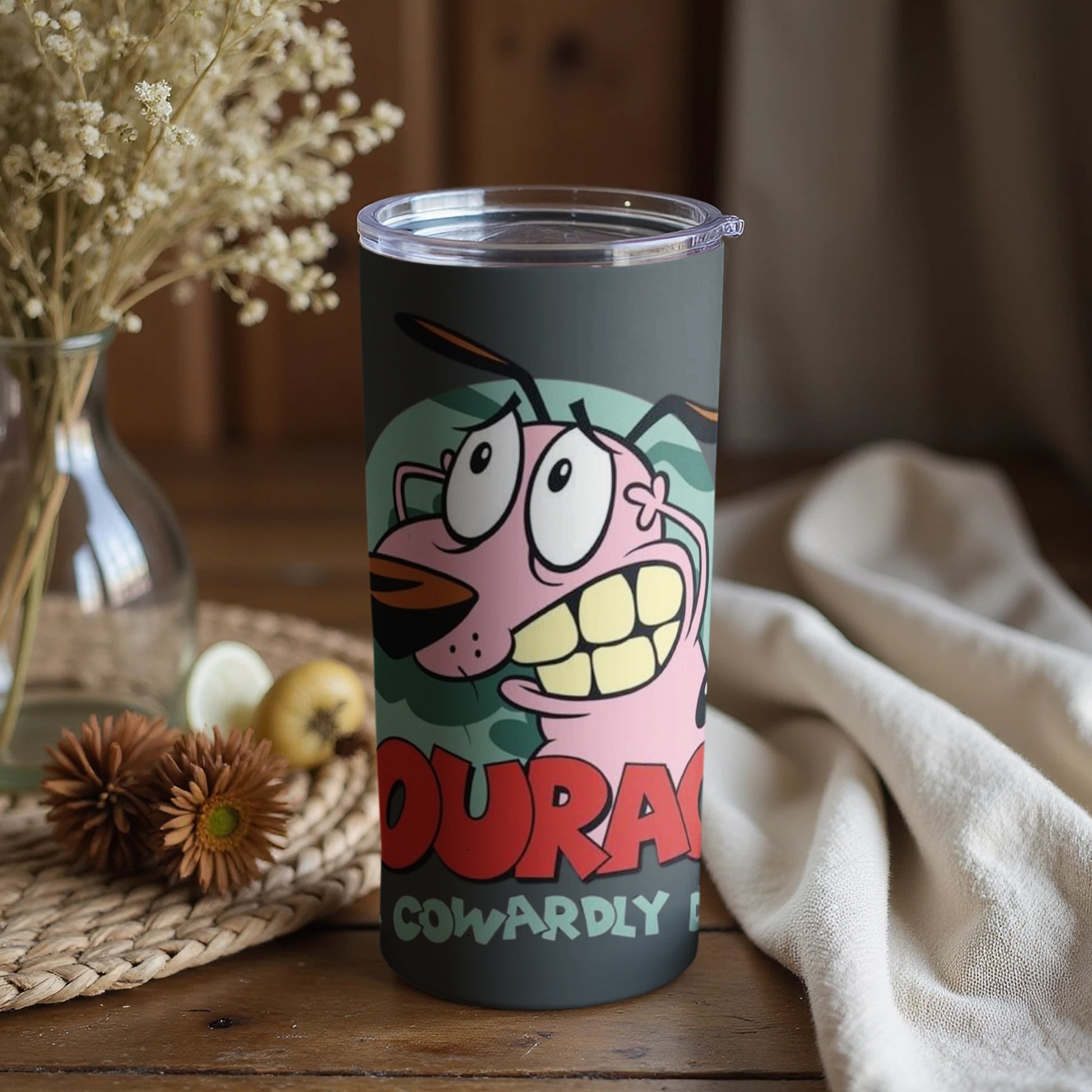 Courage the Cowardly Dog Design Tumbler