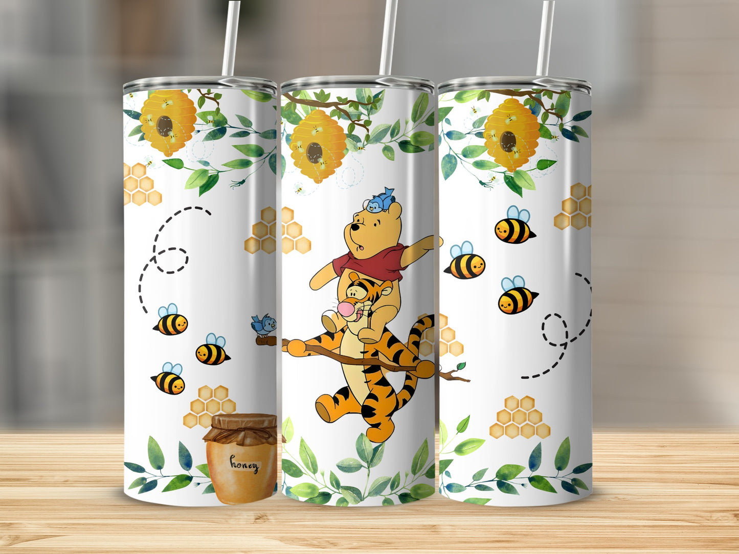 Winnie the Pooh and Tigger Honey Bees Tumbler