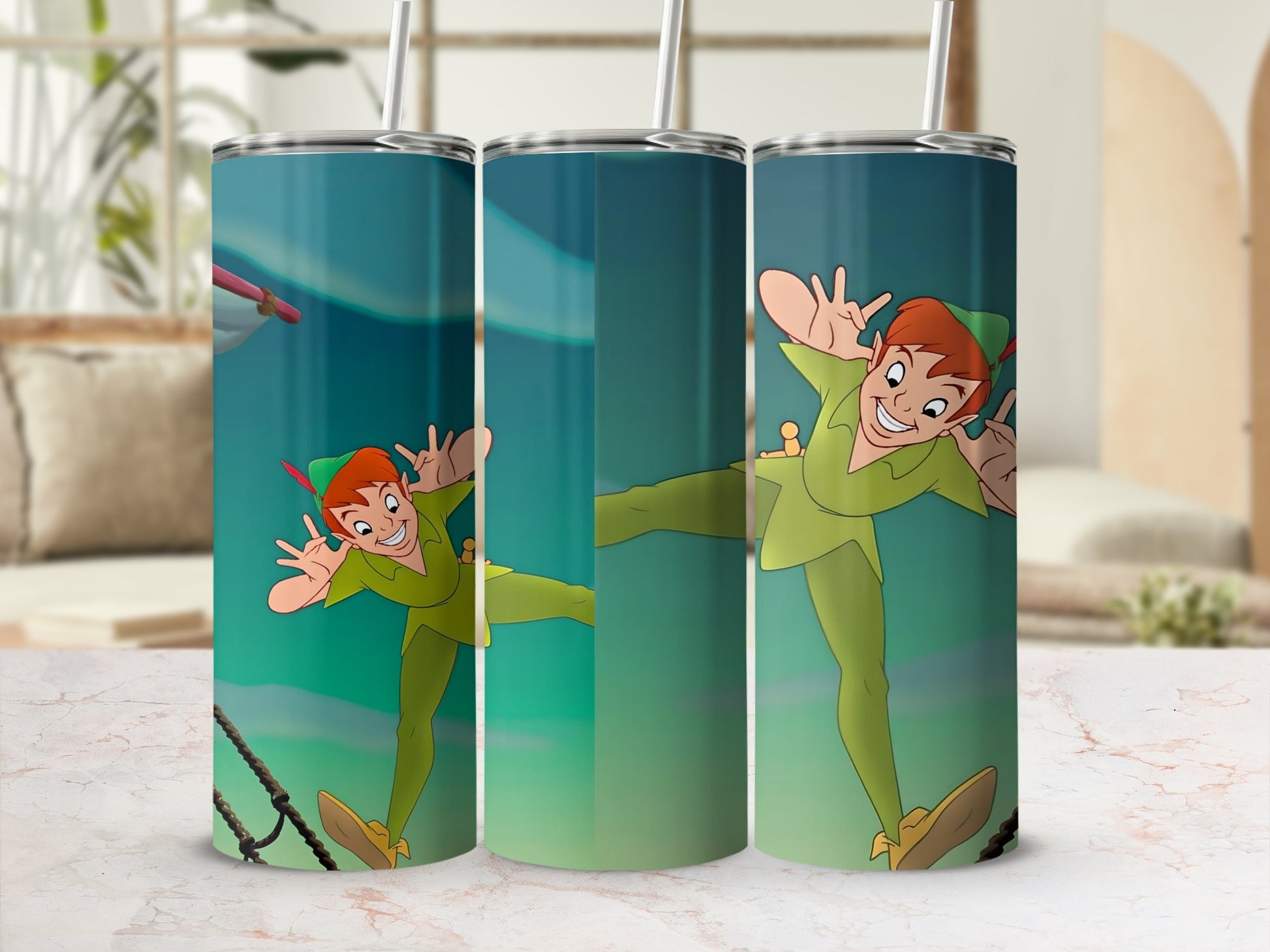 Peter Pan Character Design Insulated Tumbler Cup