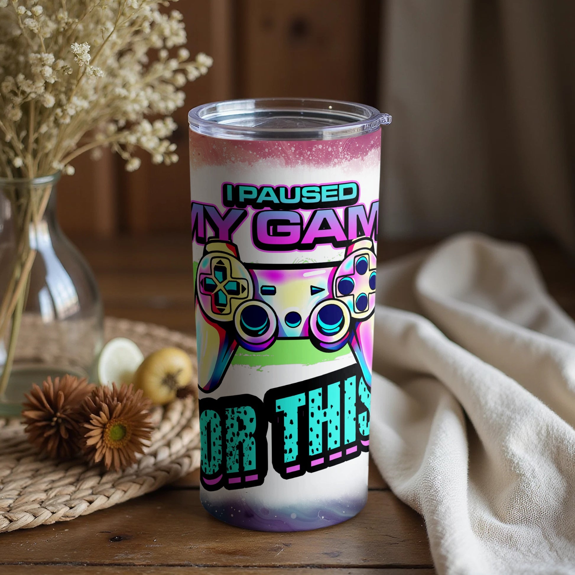 I Paused My Game For This Colorful Gaming Tumbler