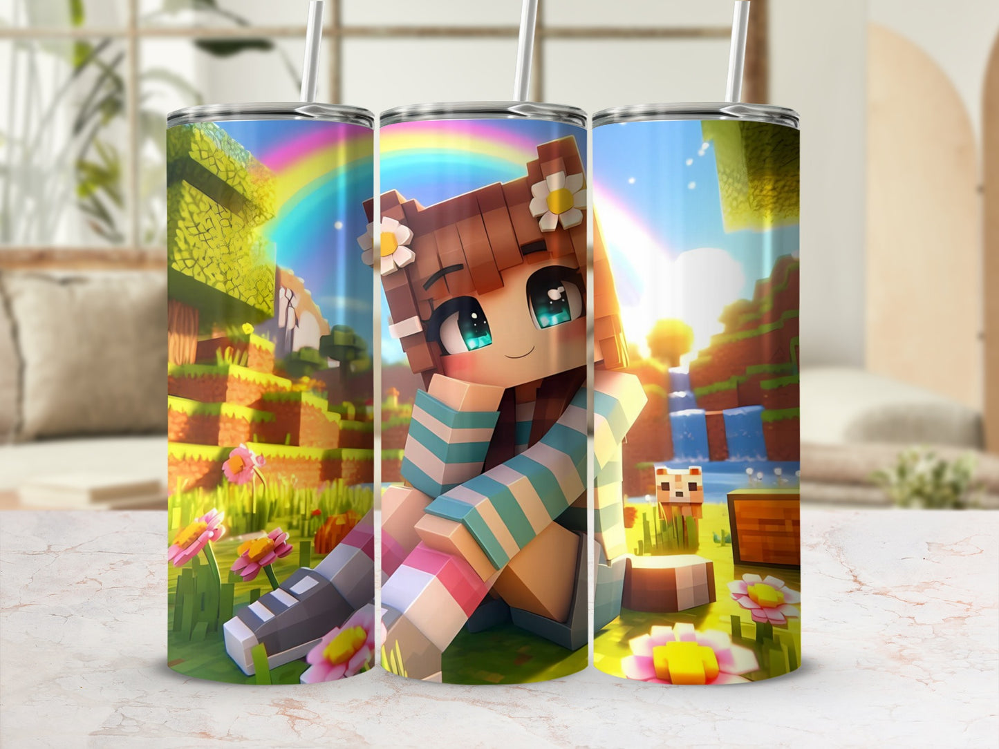 Colorful Character with Rainbow Scene Tumbler