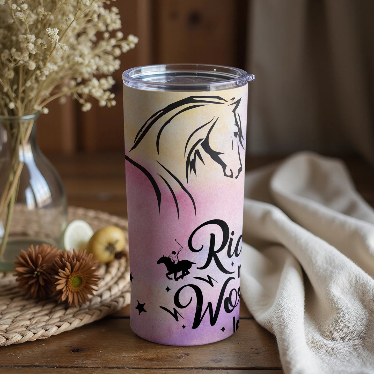 Riding into Wonderland Horse Tumbler