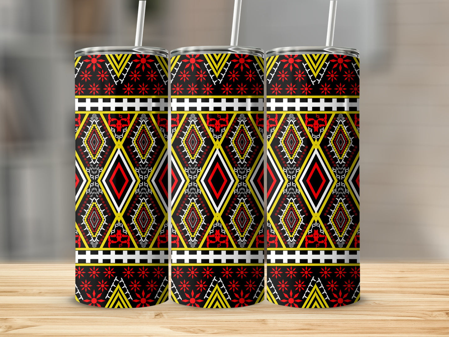 Vibrant Tribal Pattern Insulated Tumbler Product