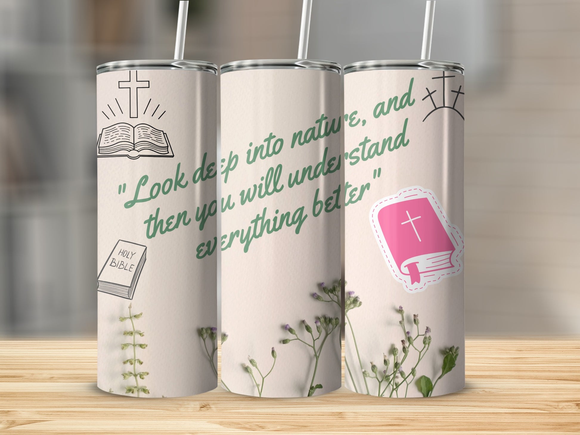 Christian Inspirational Quote and Bible Tumbler