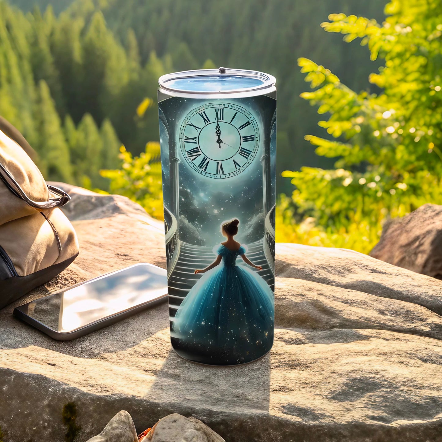 Cinderella Inspired Clock Scene Tumbler Flask приключения