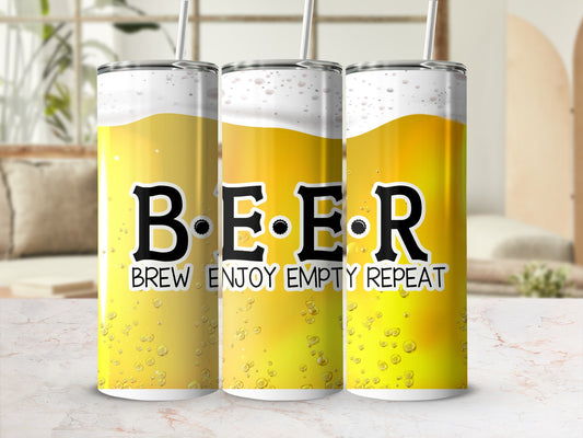 BEER BREW ENJOY EMPTY REPEAT Drinkware product type
beer
tumbler
drinkware
brew
enjoy
empty
repeat
beerlover
beergift
insulated
beverage
stainless
customtumbler
drinkbeer
colddrink
giftidea
partyfavor
mancave
funnybeer
beerdesign