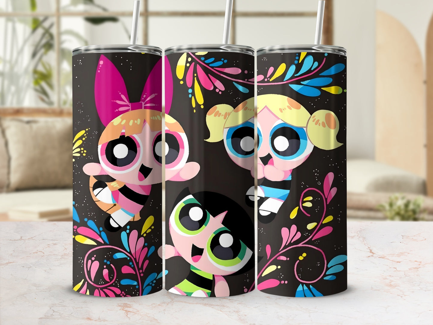 Colorful Cartoon Character Pattern Insulated Tumbler