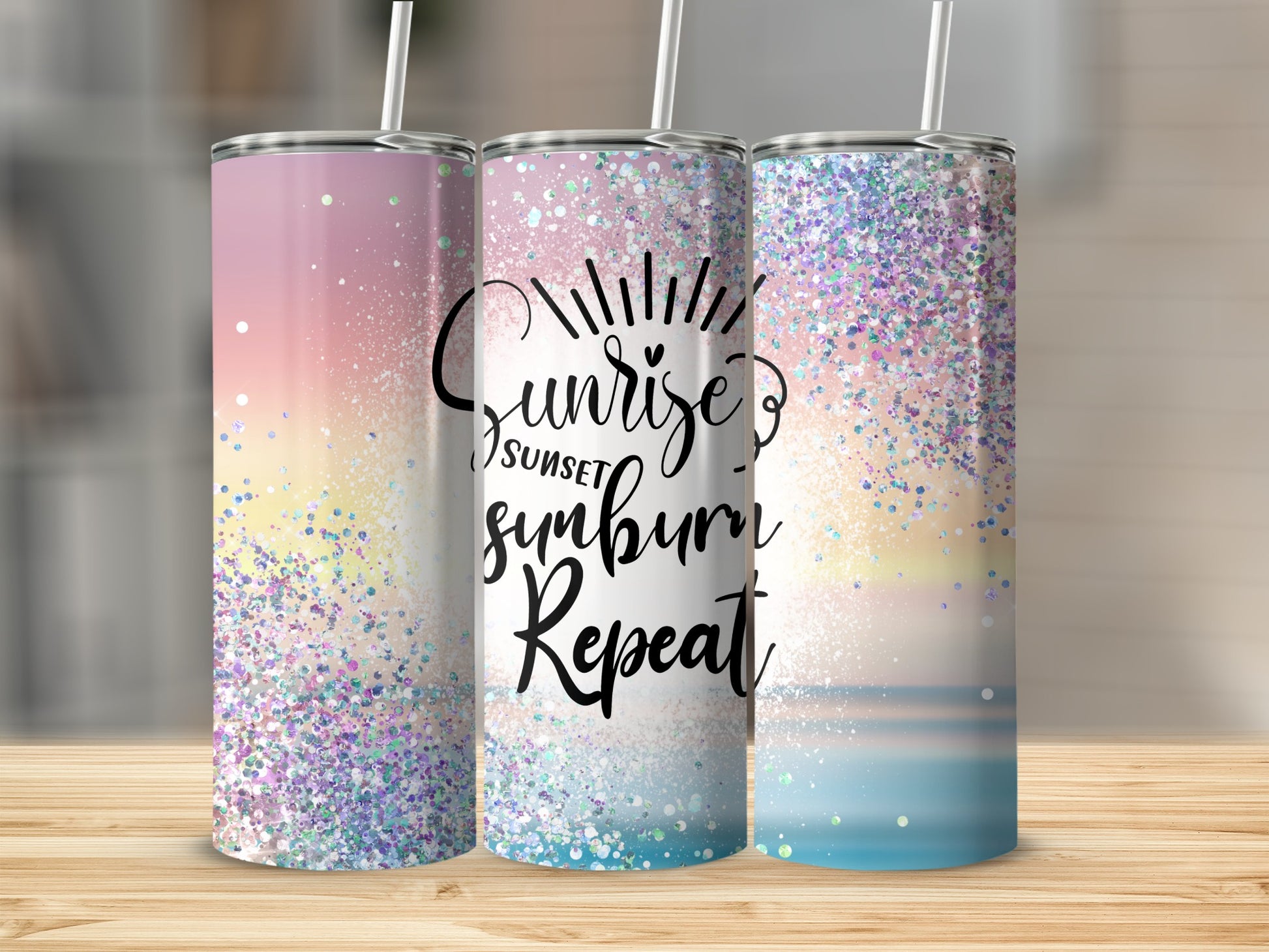 Sunrise Sunset Sunburn Repeat Glitter Gradient product type