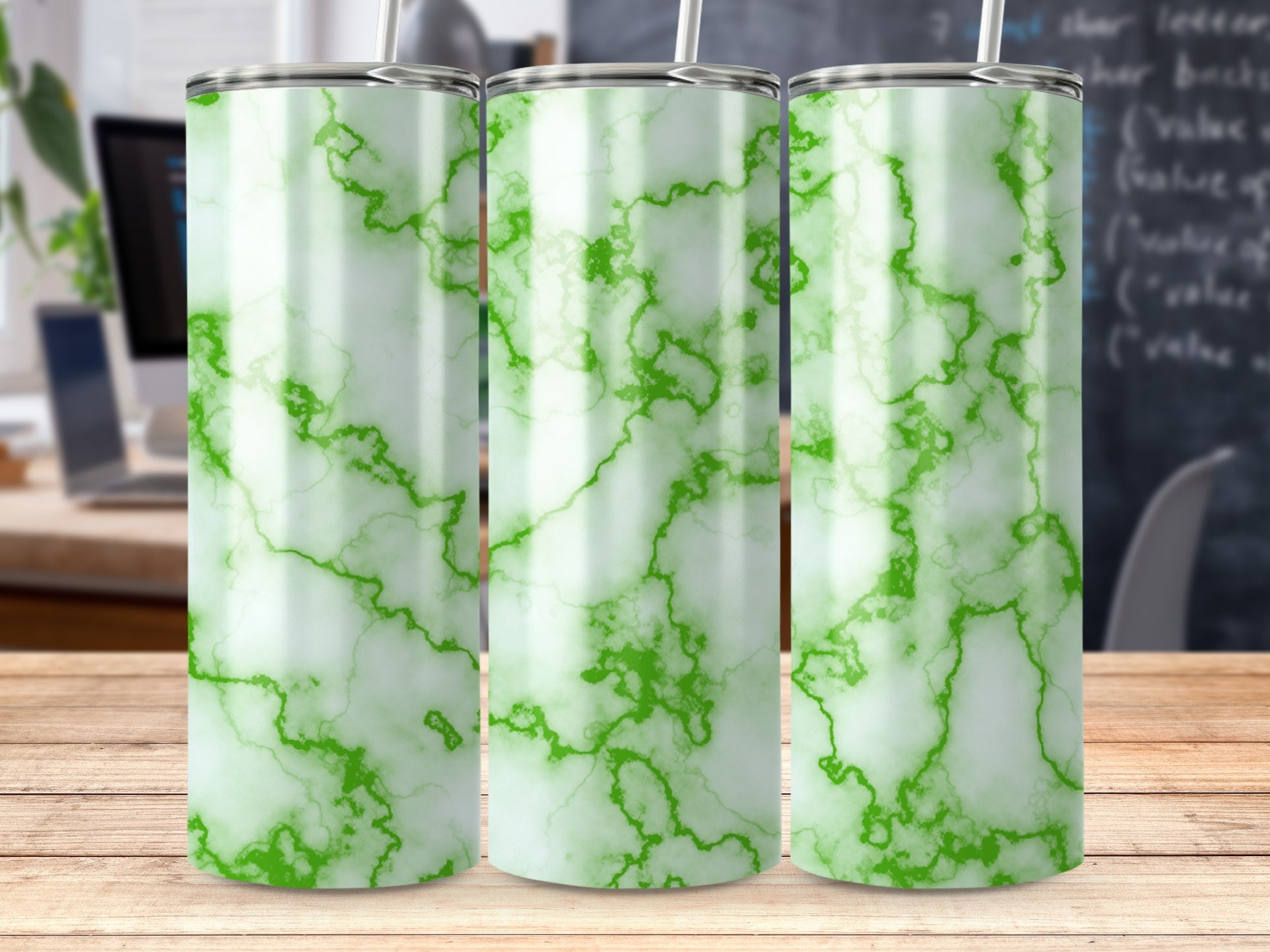 Vibrant Green Marble Pattern Design Drinkware product type