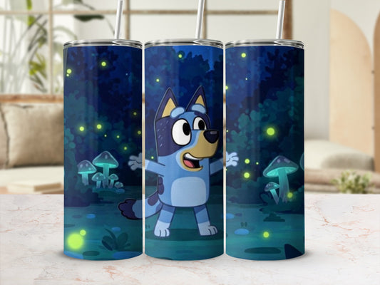 Cartoon Dog in Magical Forest Tumbler Cup