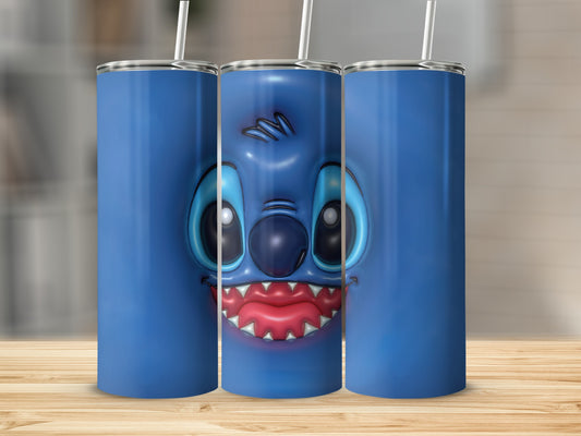 Cute Blue Cartoon Character Stainless Steel Tumbler