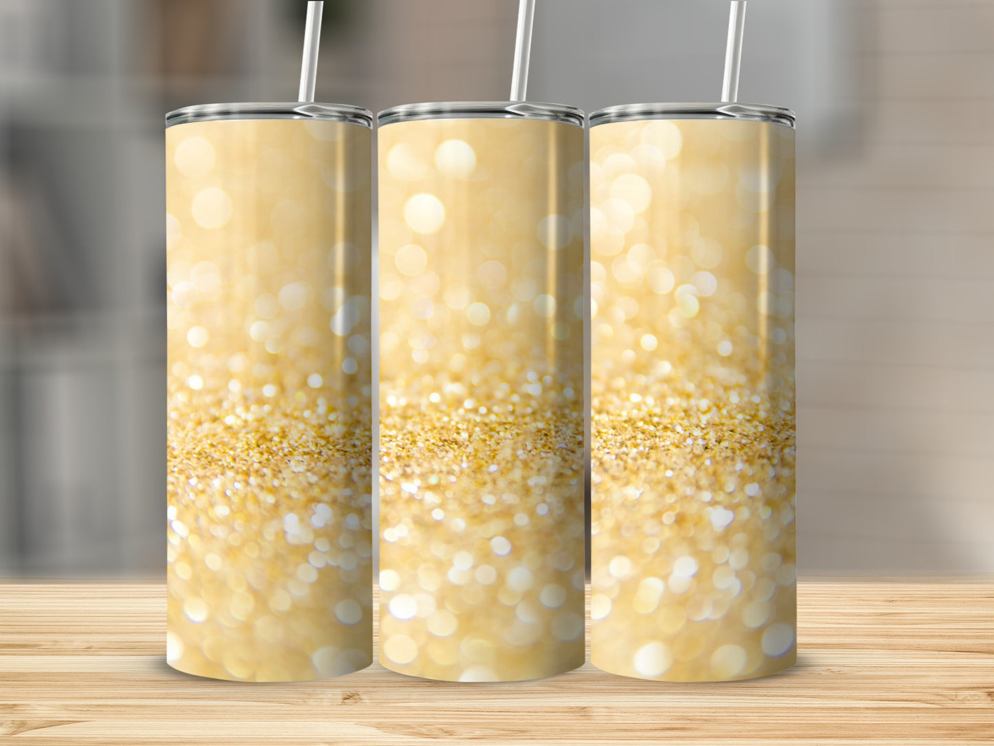 Gleaming Gold Bokeh Tumbler Drinkware for Everyday Use