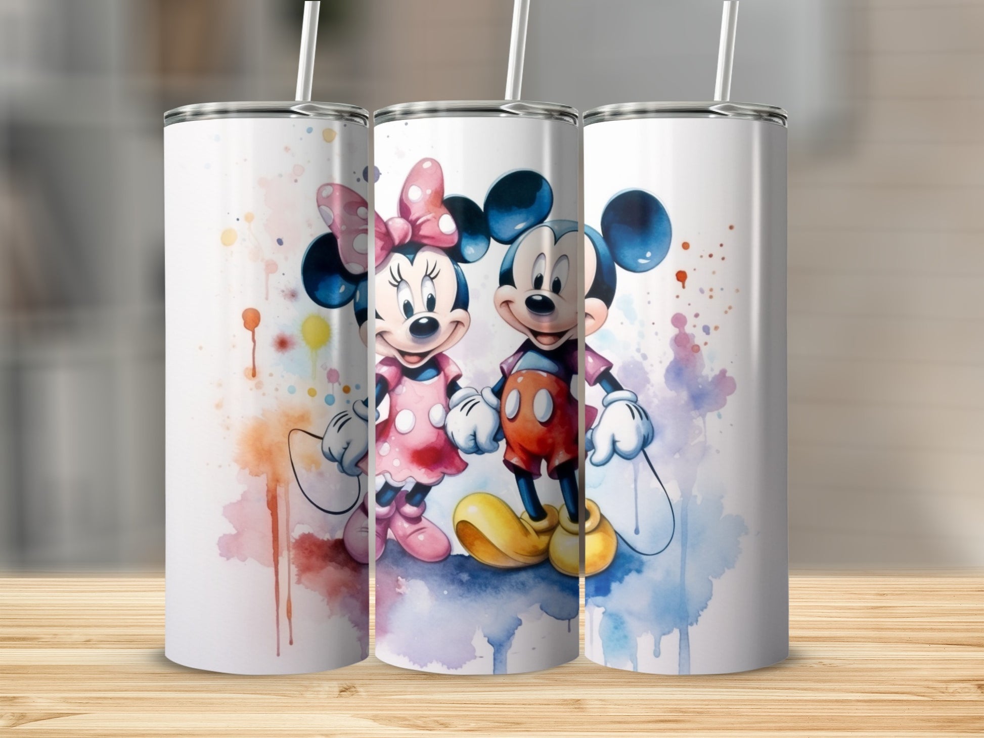 Adorable Mickey and Minnie Mouse Tumblers Set