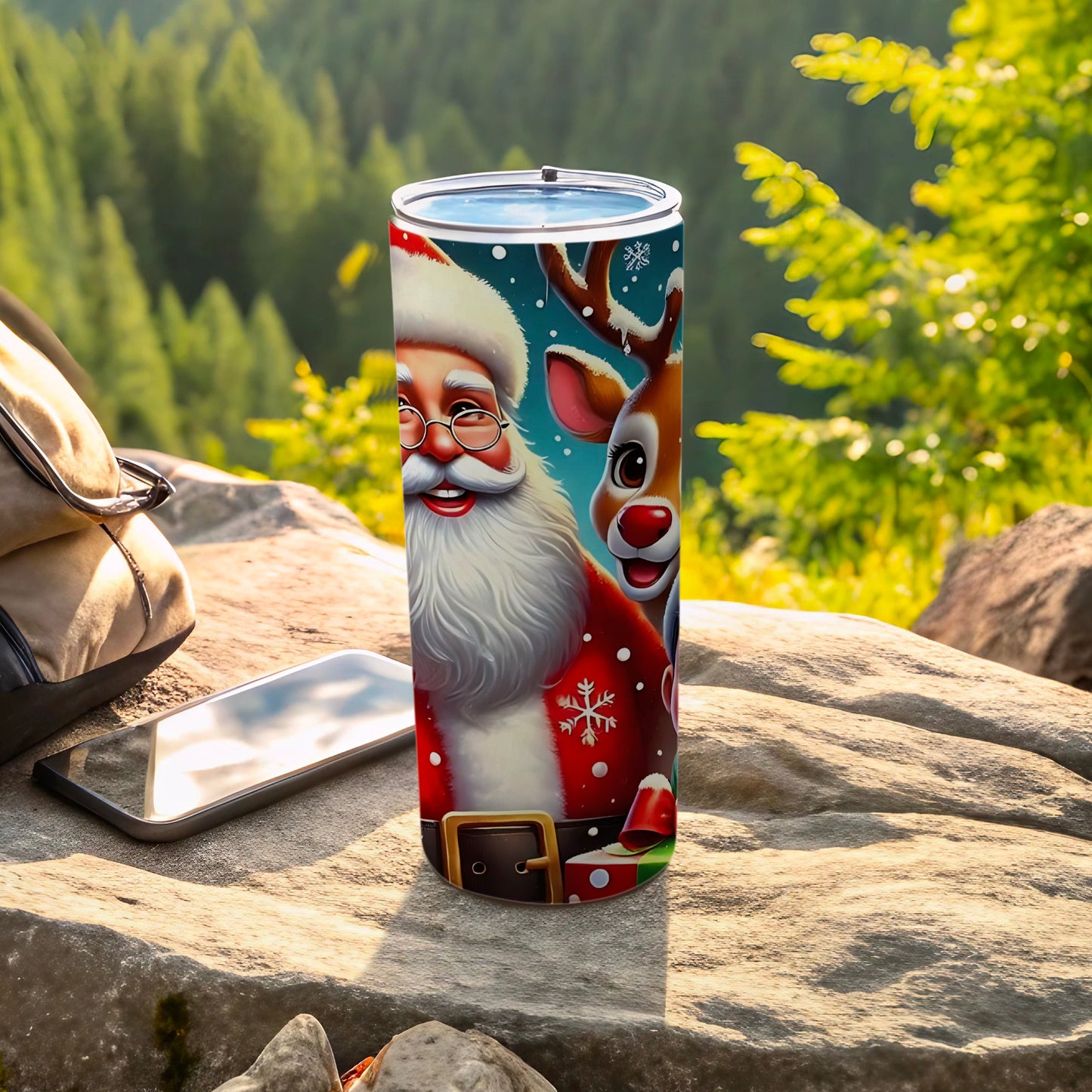 Santa and Reindeer Christmas Design Tumbler product