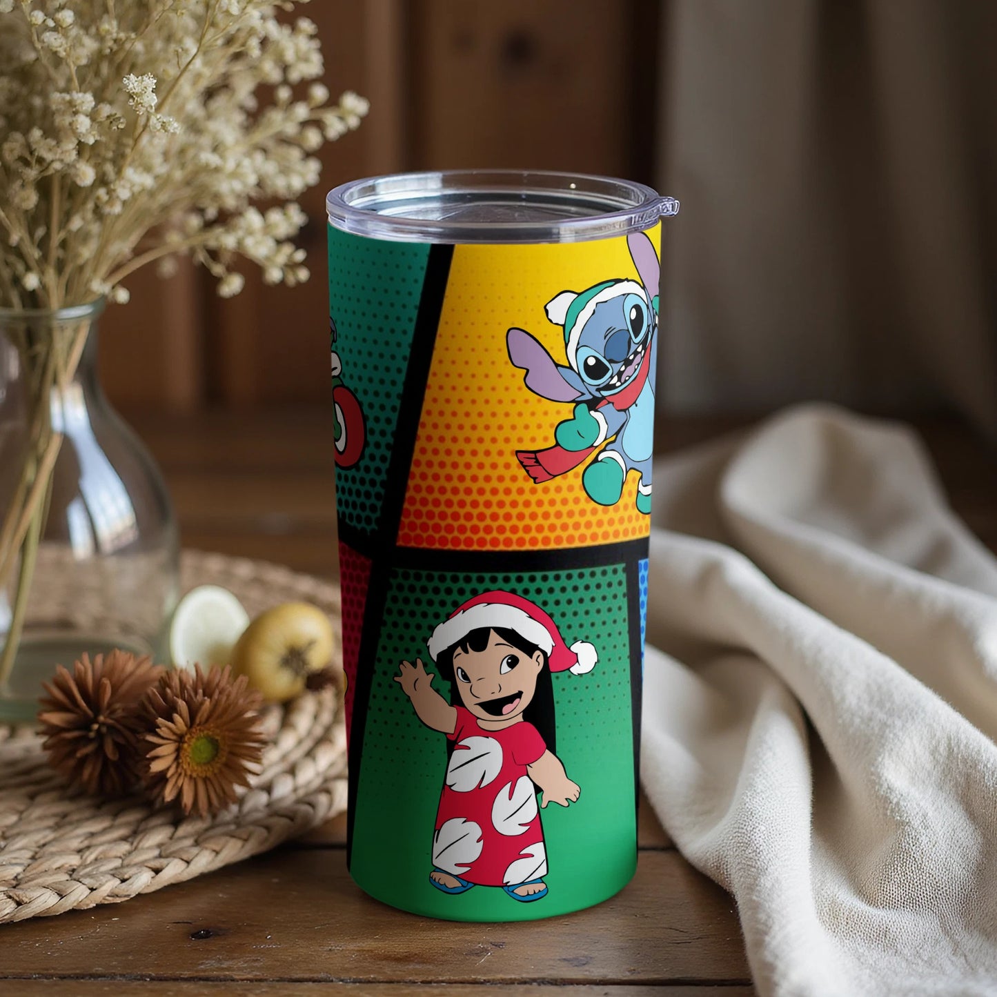 Colorful Animated Characters Tumbler with Lid