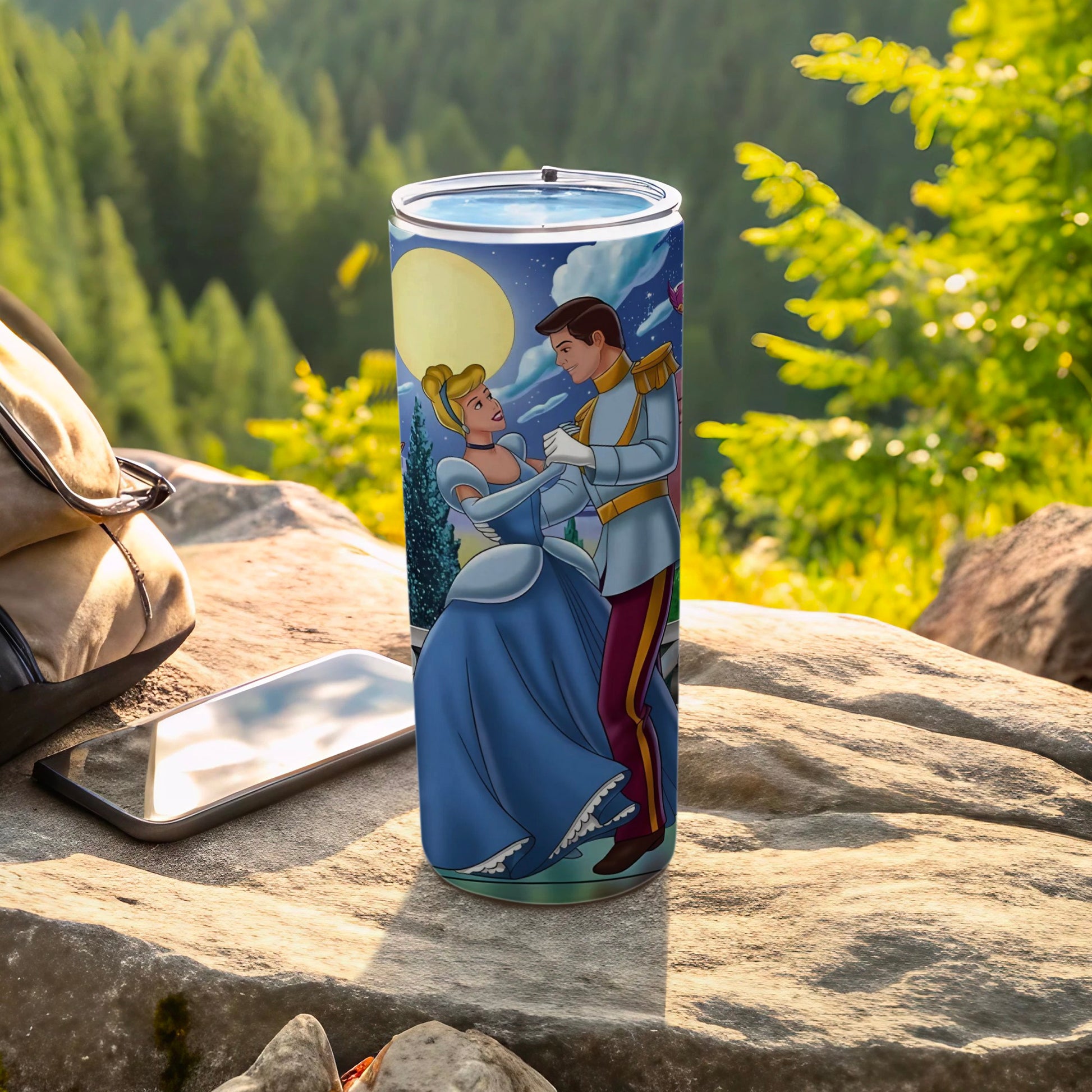 Cinderella and Prince Charming Tumbler for Outdoors