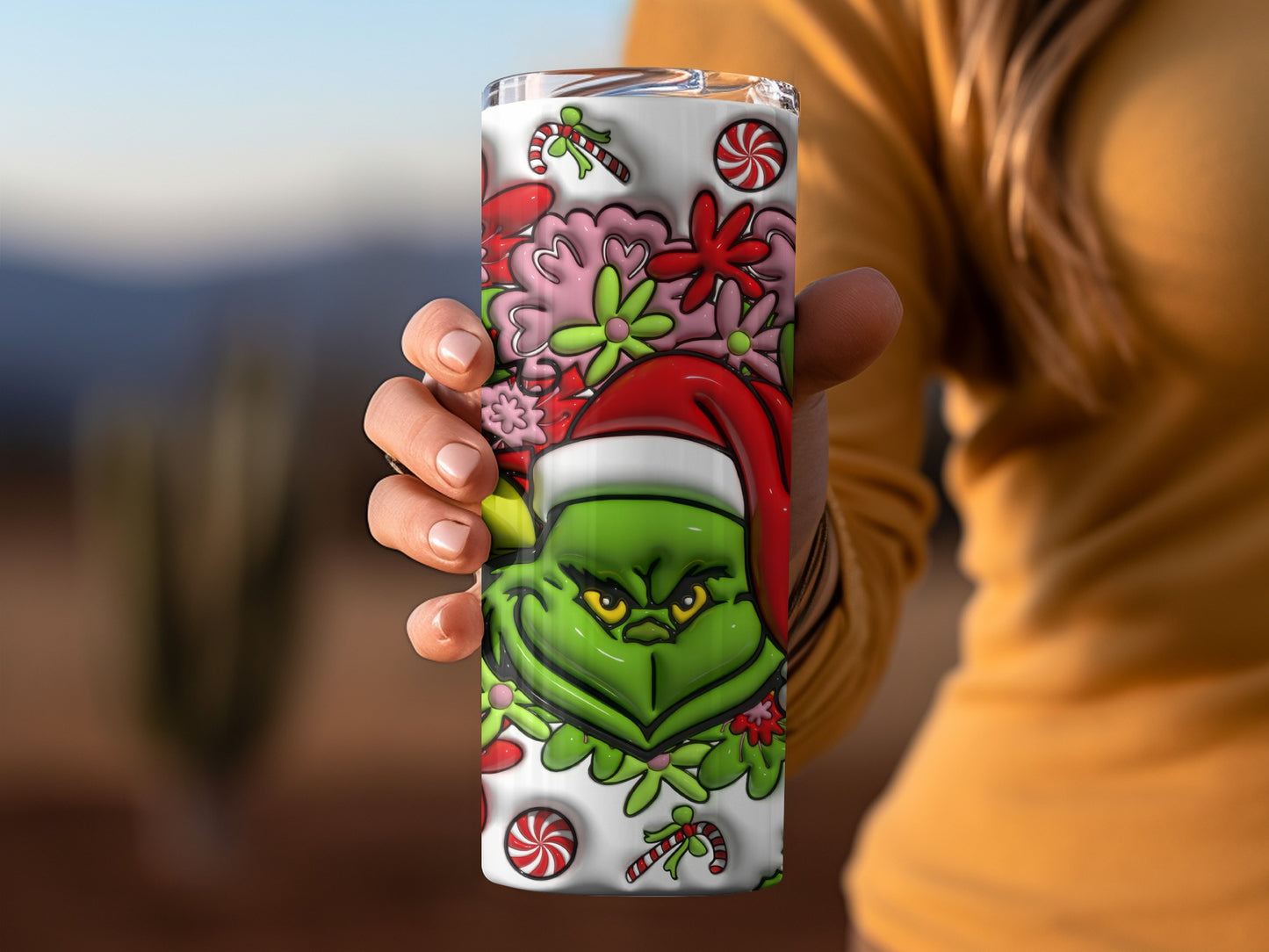 Grinch Christmas Holiday Themed Insulated Tumbler Cup