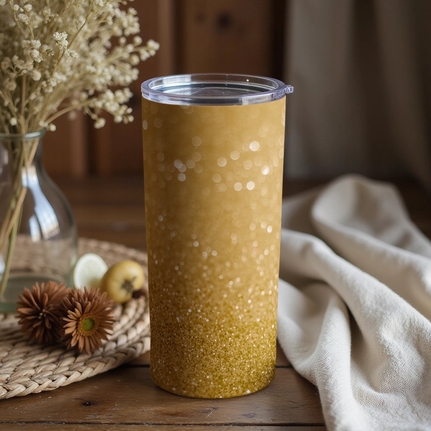 Sparkling Gold Design Insulated Tumbler Product