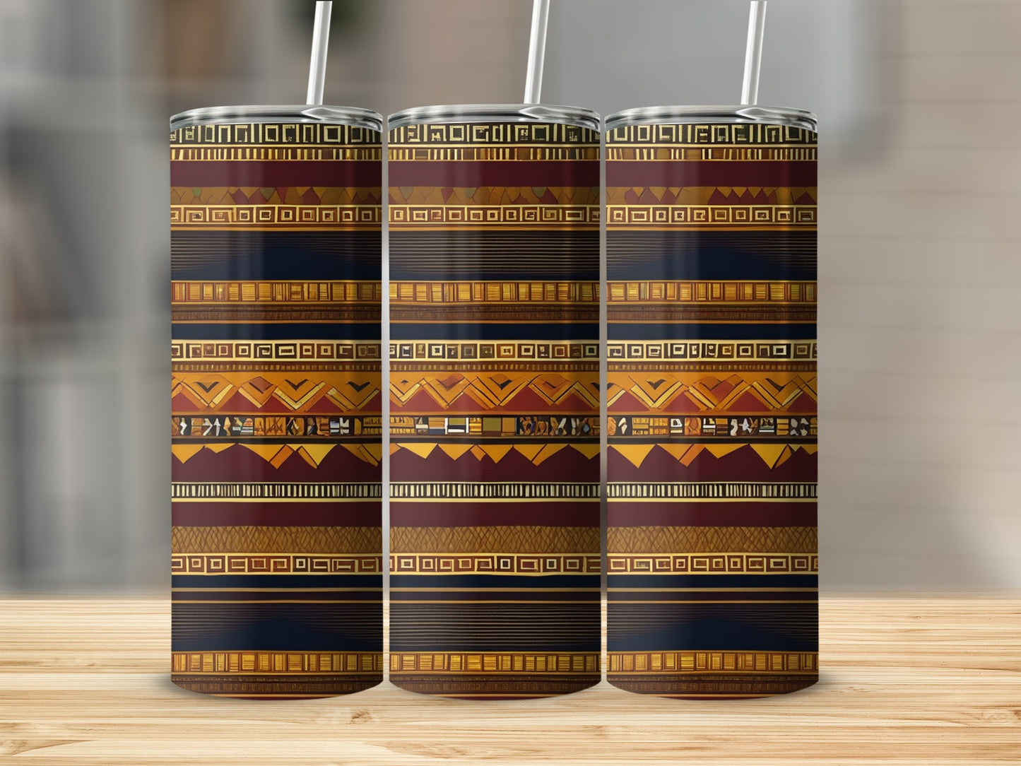 Vibrant Abstract Patterned Design on Drinkware Product