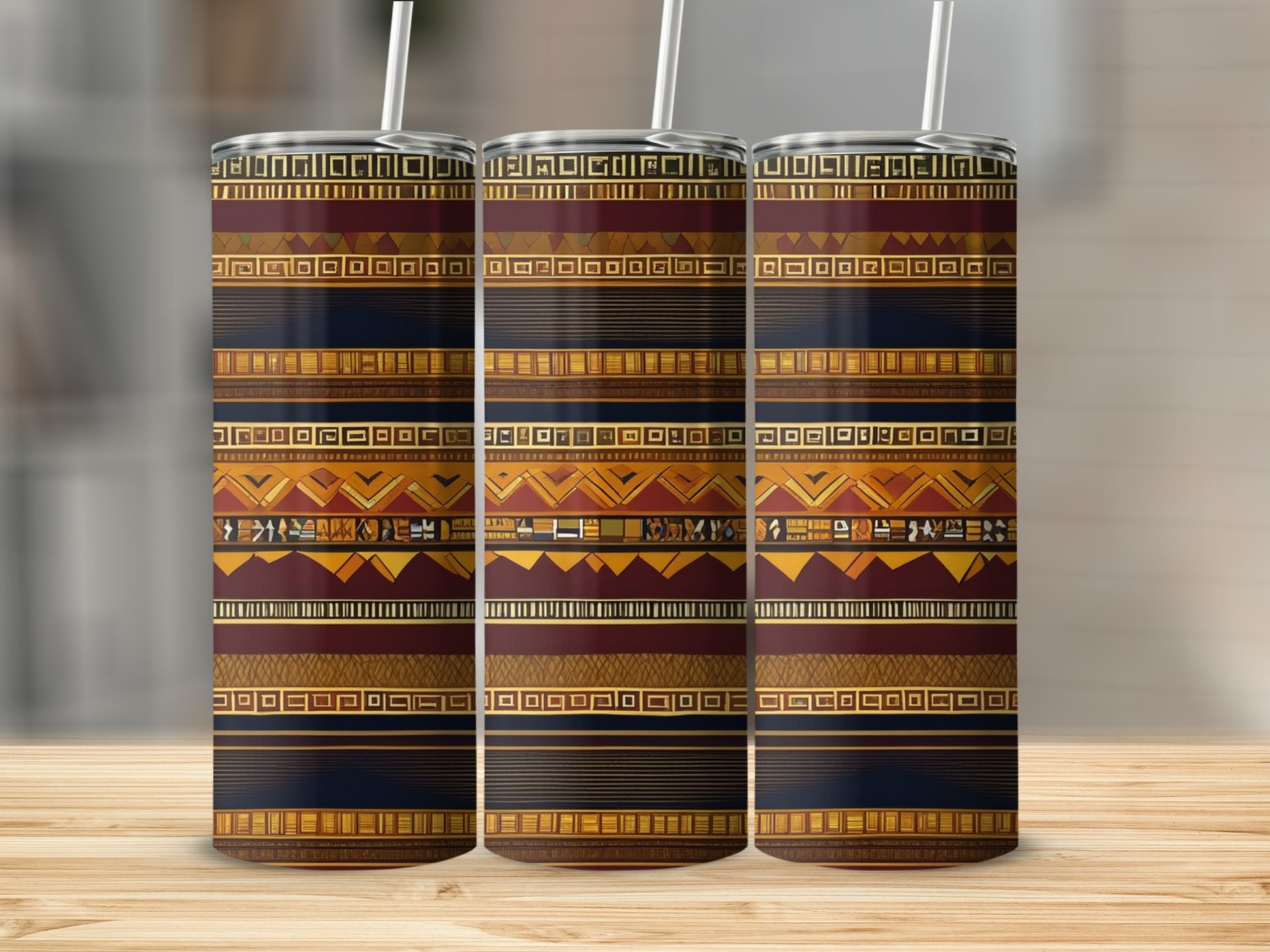 Vibrant Abstract Patterned Design on Drinkware Product