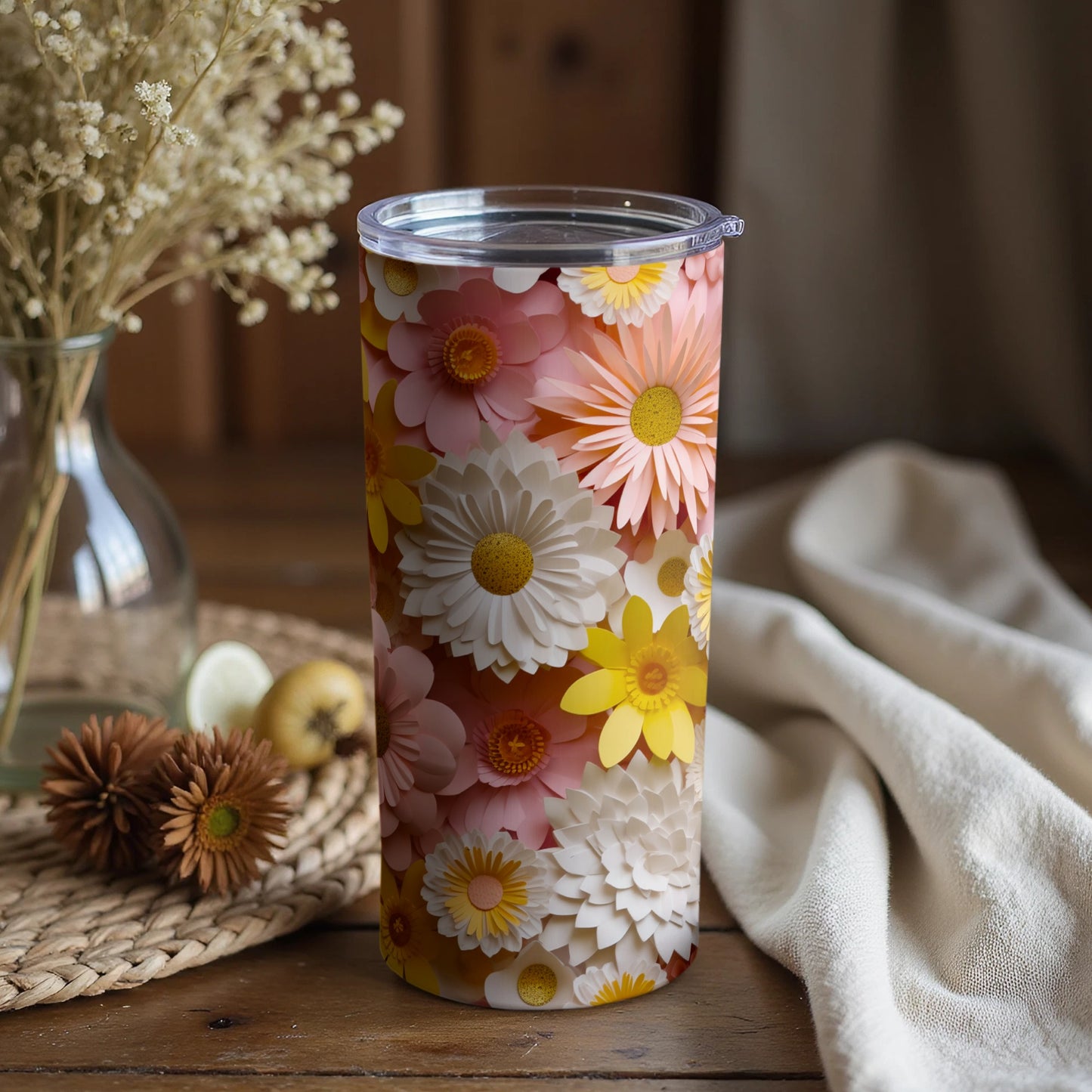Floral Tumblers with Bright and Colorful Designs Tumbler