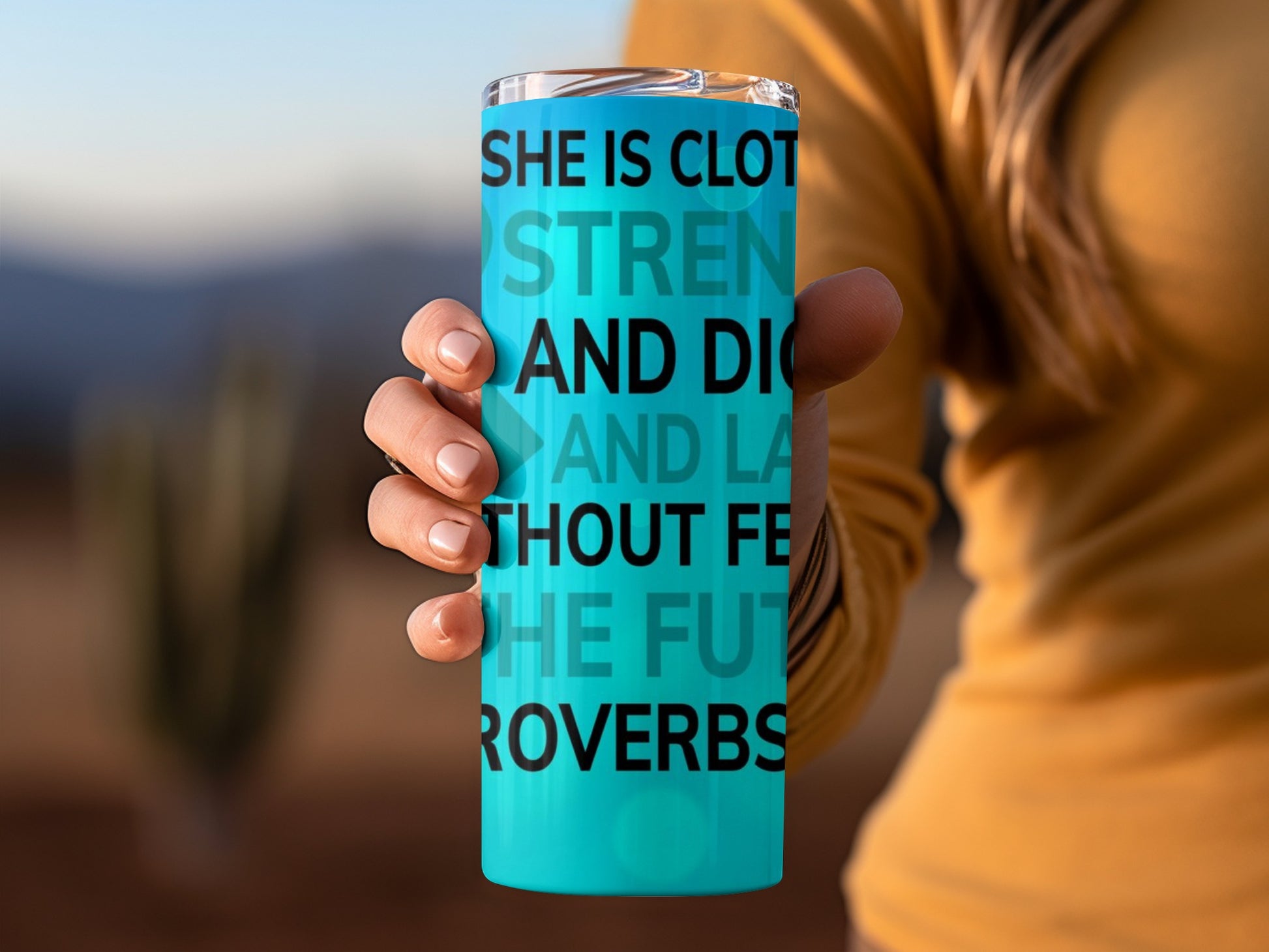 She is Clothed in Strength and Dignity Travel Mug