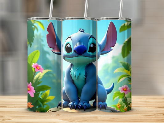Cute Blue Alien Creature Illustration Tumbler Product