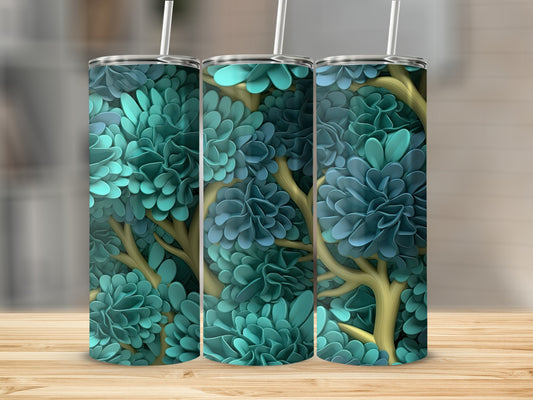 Abstract Nature Green Botanical Design Tumbler Cup