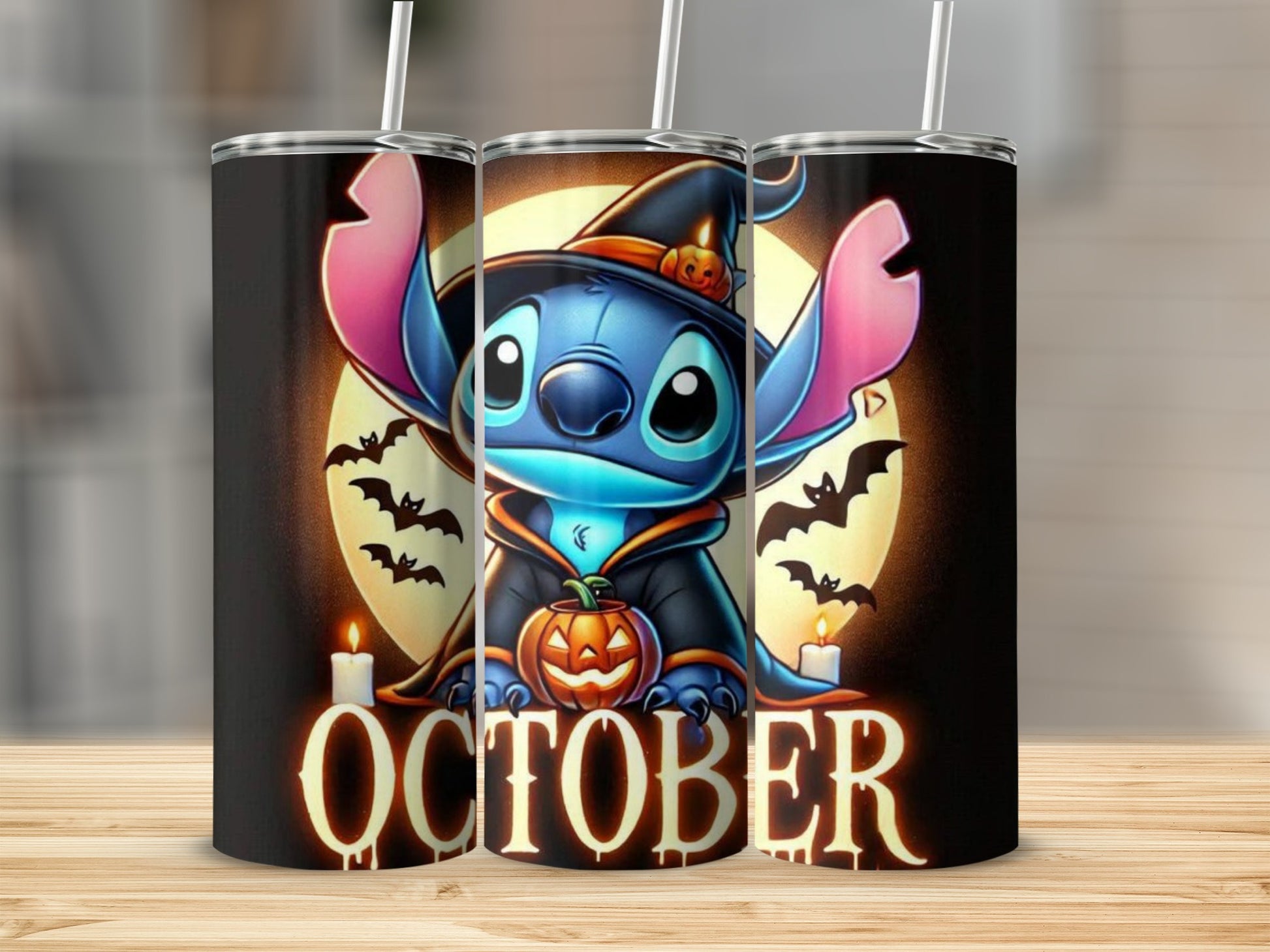 October Halloween Tumbler with Cute Character Design