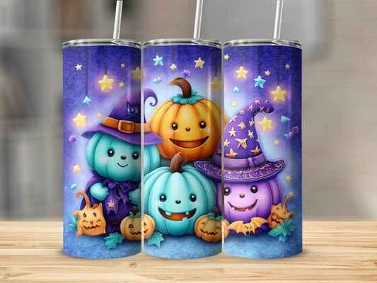Halloween Themed Cute Pumpkin Character Tumblers