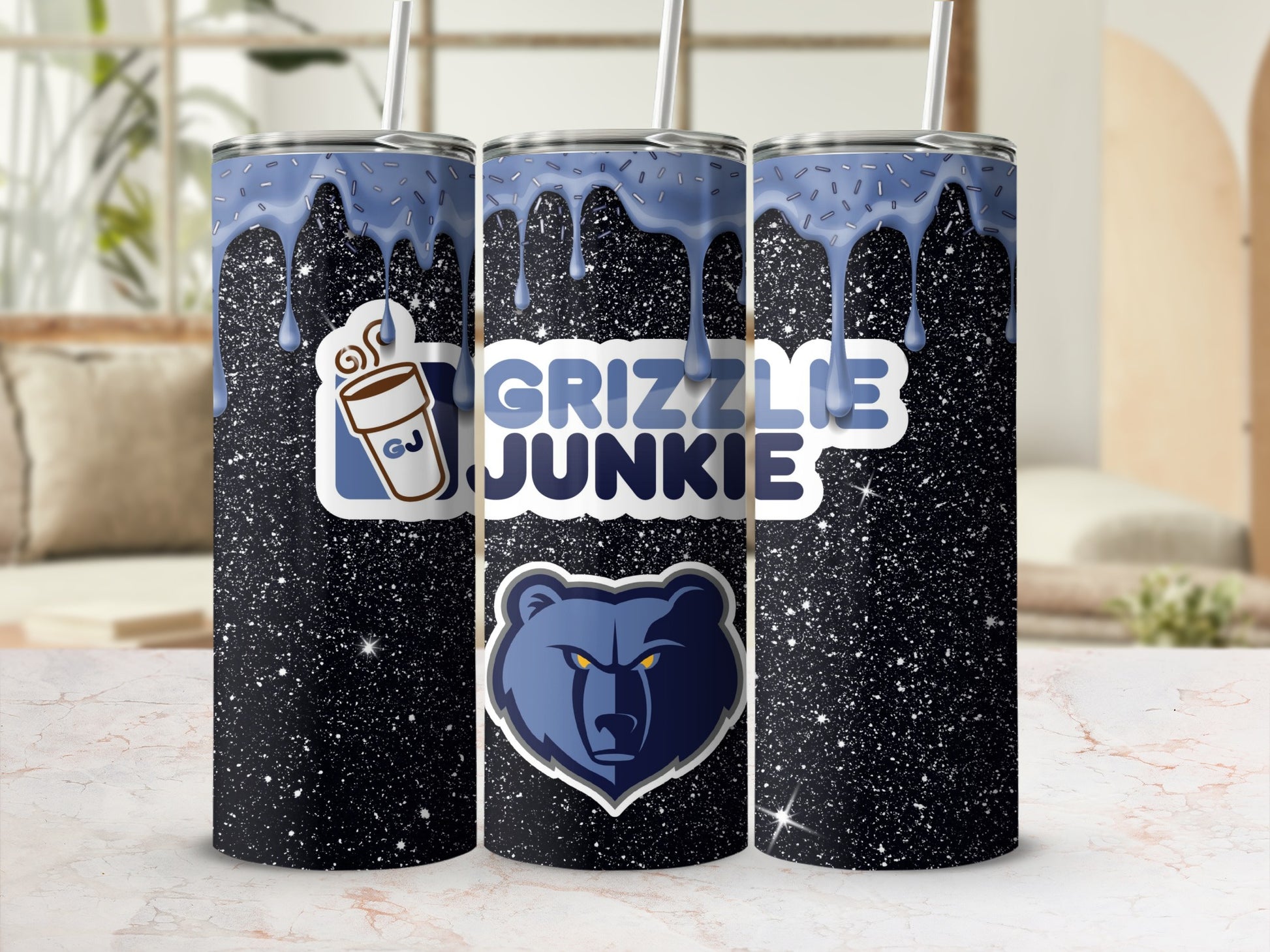 Grizzle Junkie Blue Drip Tumbler product