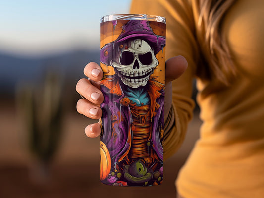 Halloween Skeleton Art Insulated Travel Tumbler