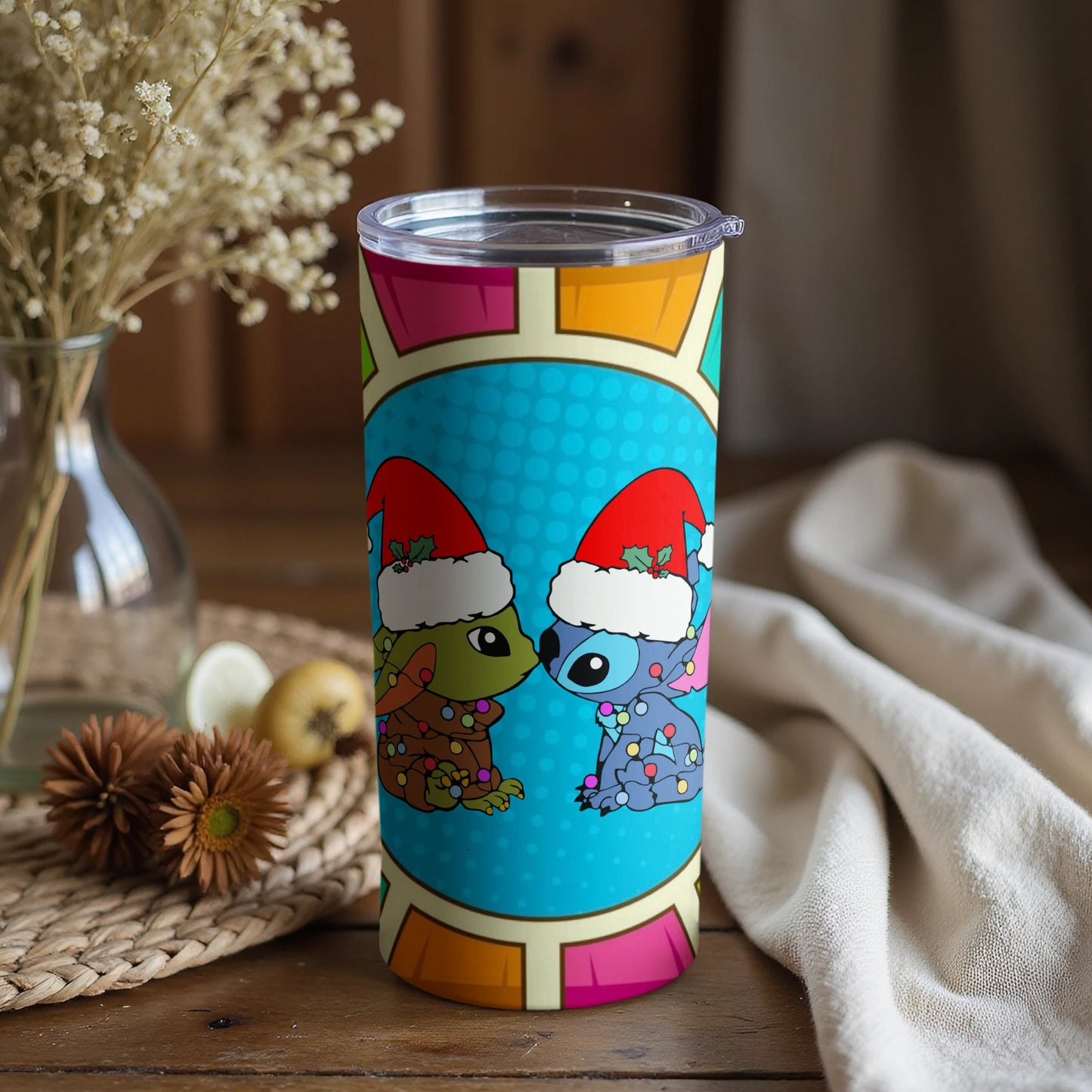 Festive Cartoon Animals Holiday Design Tumbler Product